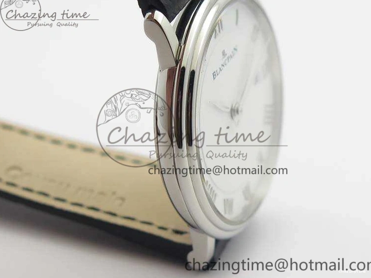 0519 Villeret 6651 SS ZF 1:1 Best Edition White Dial On Black Leather Strap A Practical 8098